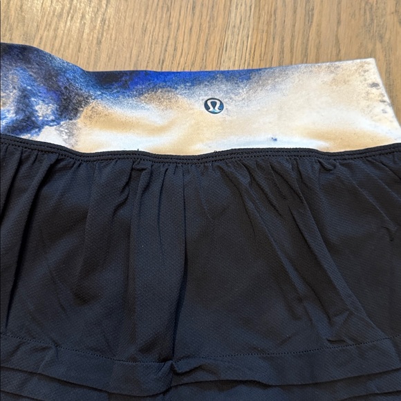lululemon athletica Black Skort Shorts with Blue and White Waistband - Picture 3 of 7